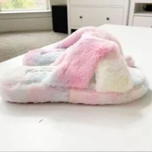 Top Moda Slippers Multi Color Criss-Cross Design Size 9